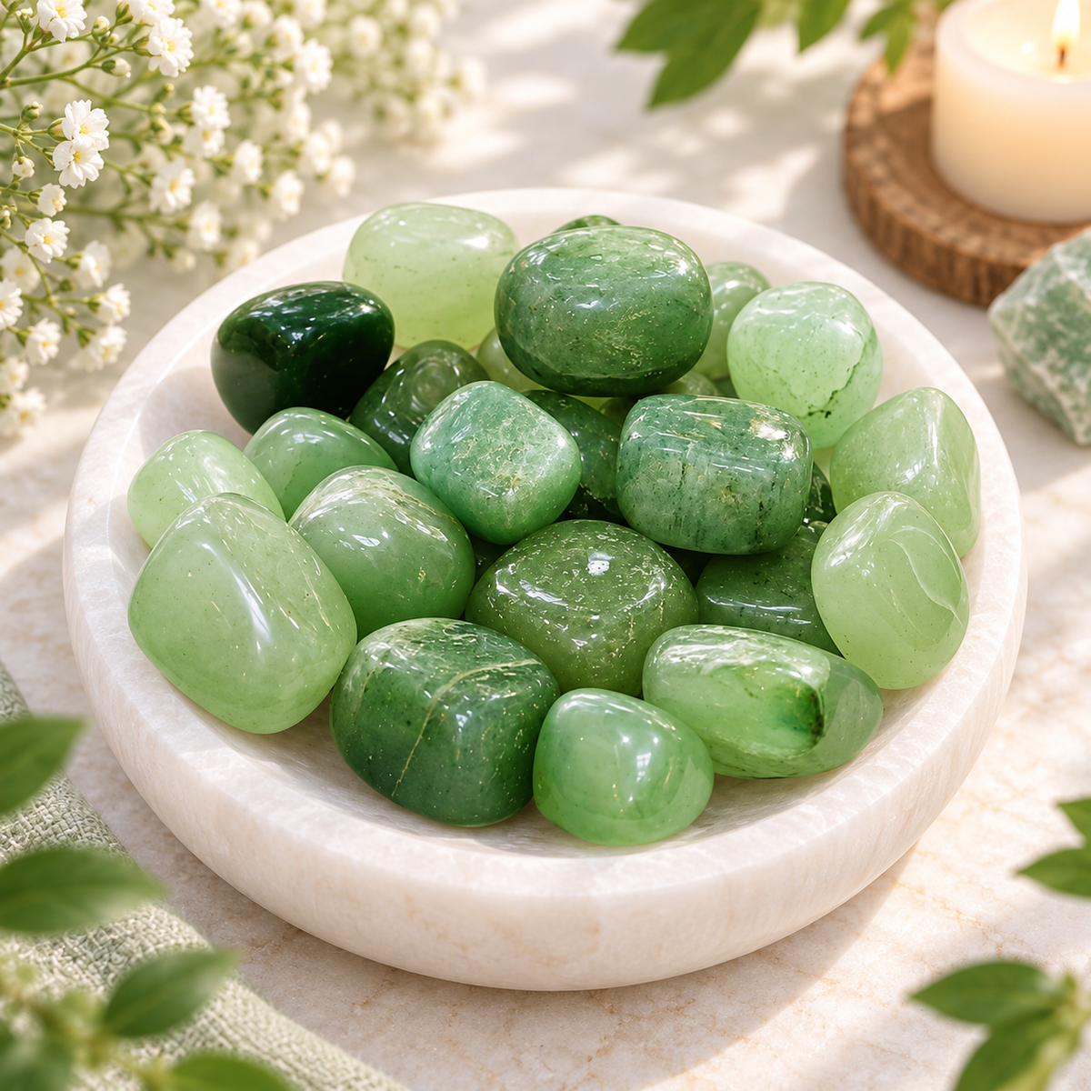 Green Aventurine Tumble Stone, 1 Piece