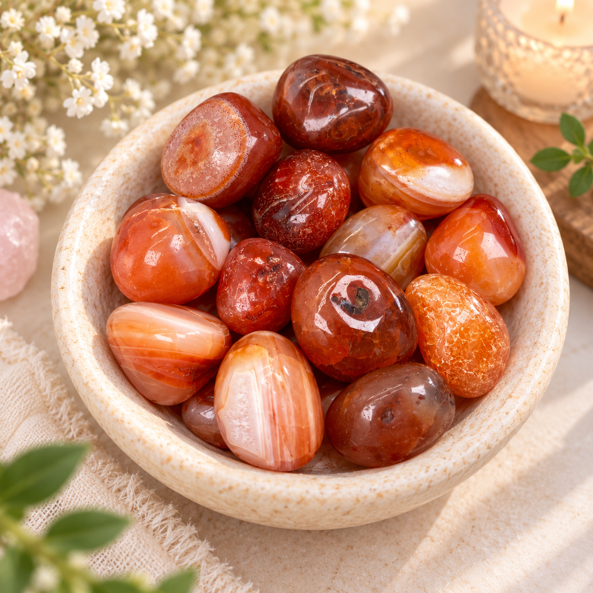 Carnelian Tumble Stone, 1 Piece