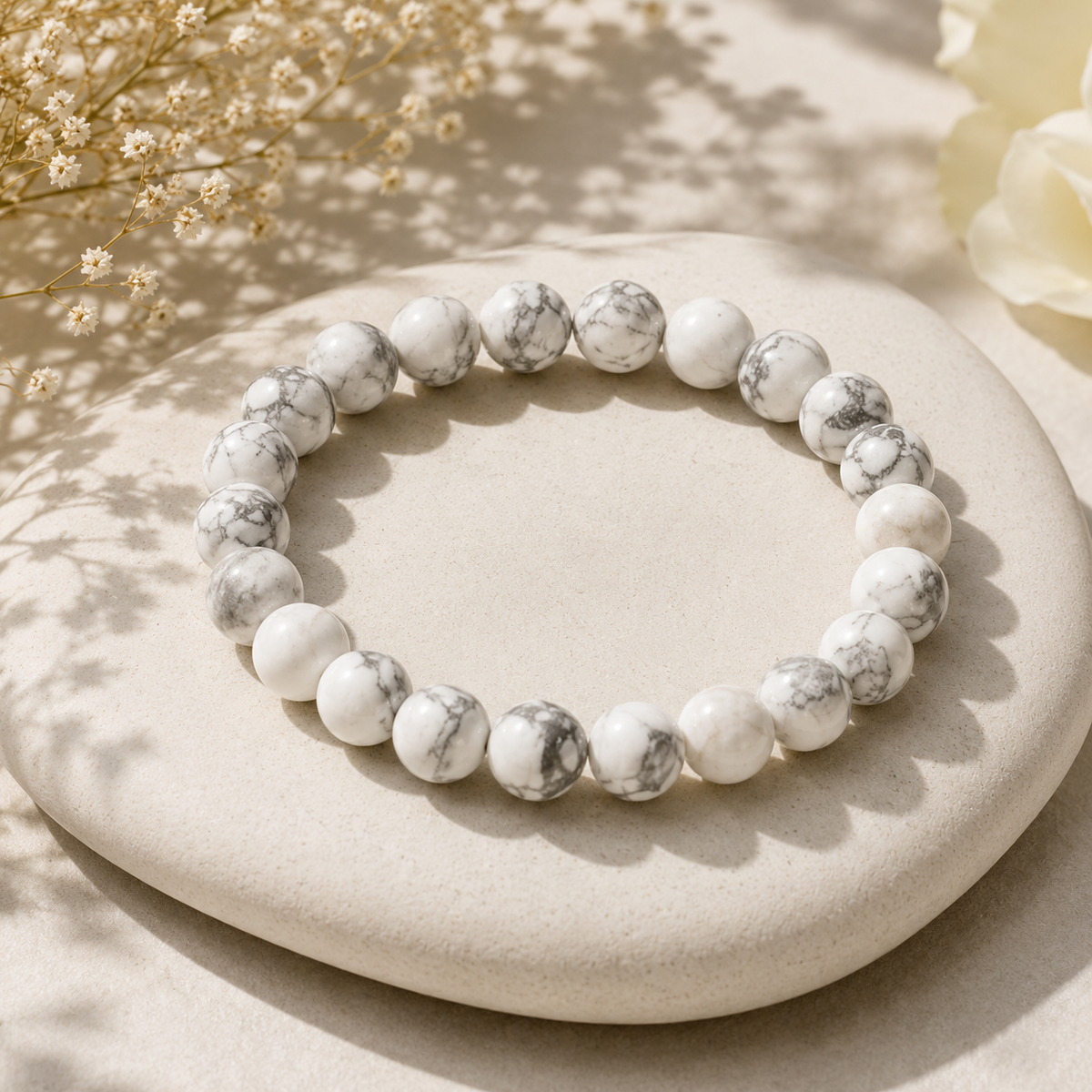 Howlite Bracelet, 10 mm