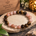 Sunstone and Tiger Eye Bracelet, 10 mm